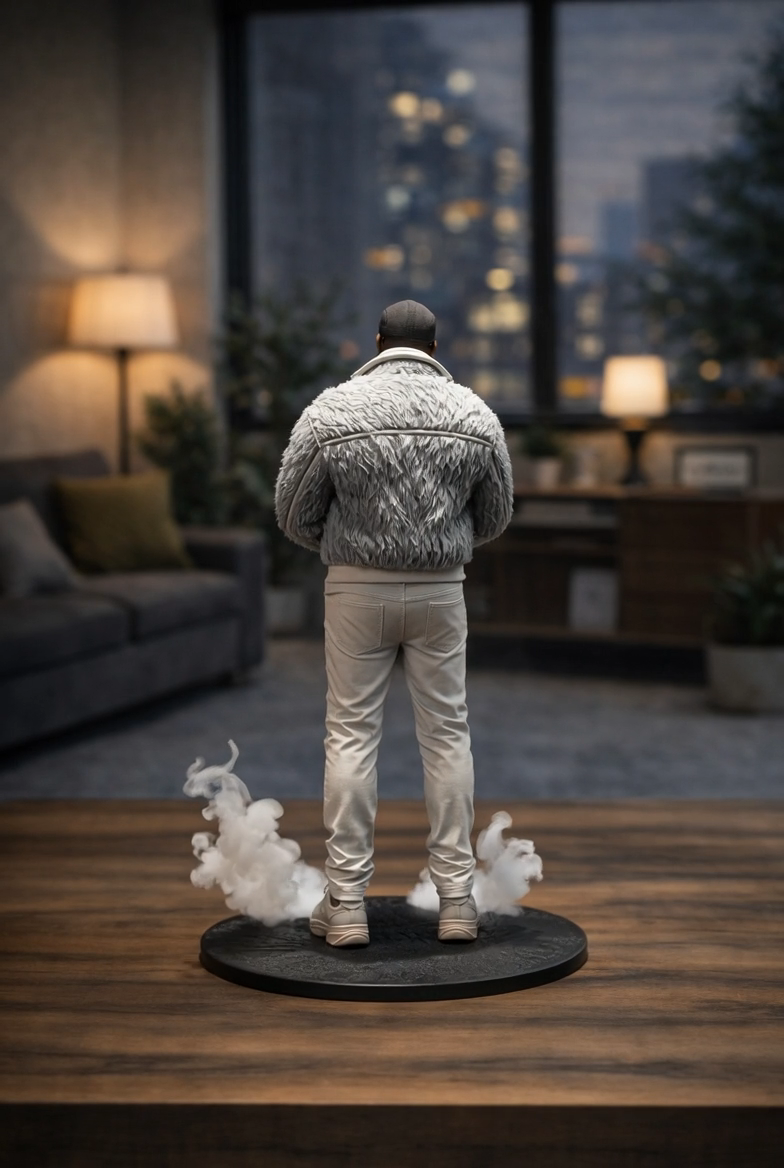 Figurine Werenoi Dans l'ombre vue de dos - Jamal 3D