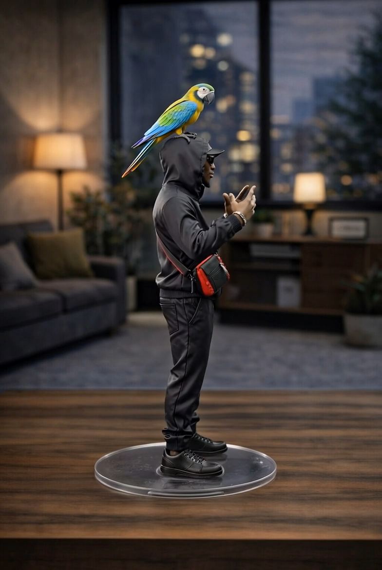 Figurine Werenoi Édition Perroquet profil droit - collector Jamal 3D